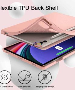 eNField-BD.COM JETech Samsung Tab S9+ Case with S Pen Holder & Tri-Fold Stand | Rose Gold Cases & Screen Protector