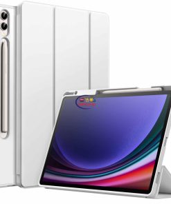 eNField-BD.COM JETech Samsung Tab S9+ Case with S Pen Holder & Tri-Fold Stand | White Cases & Screen Protector  