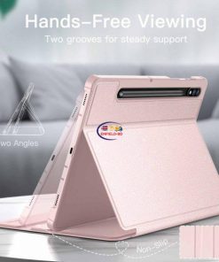 eNField-BD.COM JETech Slim Folio Case for Samsung Tab S8/S7 with S Pen | Pink Gold Cases & Screen Protector  
