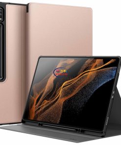 eNField-BD.COM JETech Tab S8 Ultra Case 14.6″ | Slim Folio with S Pen Slot | Rose Gold Cases & Screen Protector  