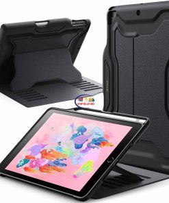 eNField-BD.COM JETech iPad 9.7 Case 2018/2017 | Shockproof + Pencil Slot | Black Cases & Screen Protector