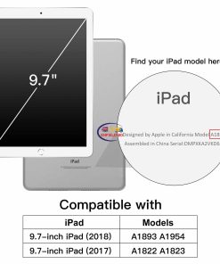 eNField-BD.COM JETech iPad 9.7 Case | PU Leather Folio with Pencil Holder | Silver Cases & Screen Protector  