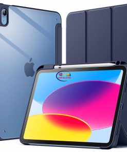 eNField-BD.COM JETech iPad Case (11th/10th Gen) with Pencil Holder Clear | Deep Navy Cases & Screen Protector  