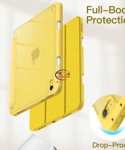 eNField-BD.COM JETech iPad Case (11th/10th Gen) with Pencil Holder Clear | Yellow Cases & Screen Protector