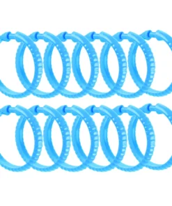 12PC Premium Plastic Shower Curtain Hooks Rings 2.25 | Blue