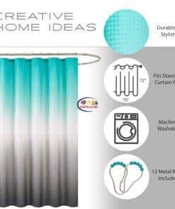 eNField-BD.COM Creative Home Ombre 16-Piece Shower Set | White/Turquoise Home & Living
