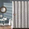 eNField-BD.COM Lush Decor Chenille Chevron Shower Curtain | Light Gray Home & Living