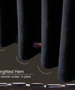 eNField-BD.COM Luxury 260 GSM Waterproof Shower Curtain 72×72 | Black Velvet Home & Living  