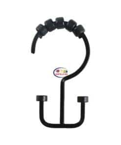 eNField-BD.COM Utopia Alley Deco Flat Double Roller Shower Hooks | Matt Black Home & Living  