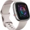 eNField-BD.COM Fitbit Sense 2 Advanced Health & Fitness Smartwatch | Lunar White/Platinum Smart Watch