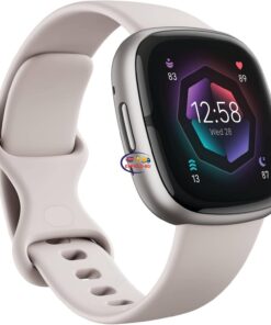 eNField-BD.COM Fitbit Sense 2 Advanced Health & Fitness Smartwatch | Lunar White/Platinum Smart Watch