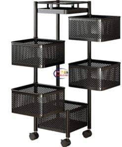Wide Type Trolley Kitchen Rack High Capacity Storage Cart Bangladesh