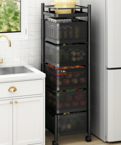 Rust-Proof High Capacity Kitchen Storage Cart Wheels and Shelves BD