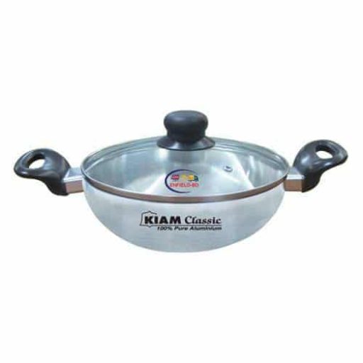 Enfield-bd.com Kitchen & Dining KIAM Aluminium Korai With Glass Lid 24 cm