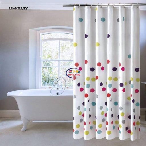 Enfield-bd.com Home & Living Waterproof Shower Curtain Colorful Polka Dots Fabric Shower Curtains Polyester Waterproof Bathroom Shower Curtain Modern Bath Curtain With Hooks