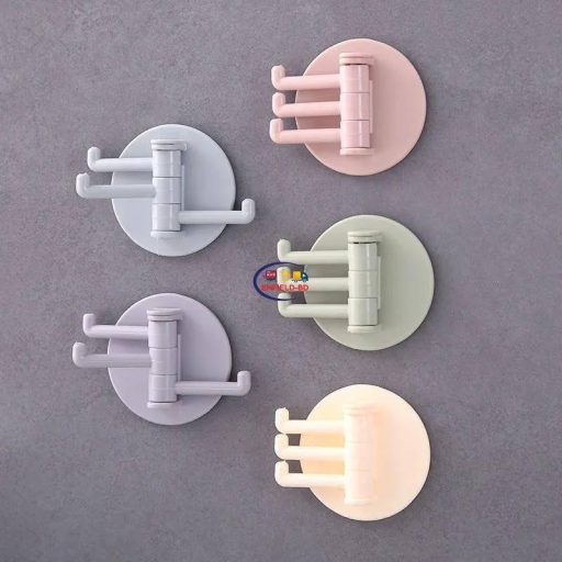 Enfield-bd.com Home & Living 3Pcs Set Round Sticky Hook Self-Adhesive Holder For Key Tools Spatula Hanging Organizer Plastic Bathroom Storage Hanger Hooks