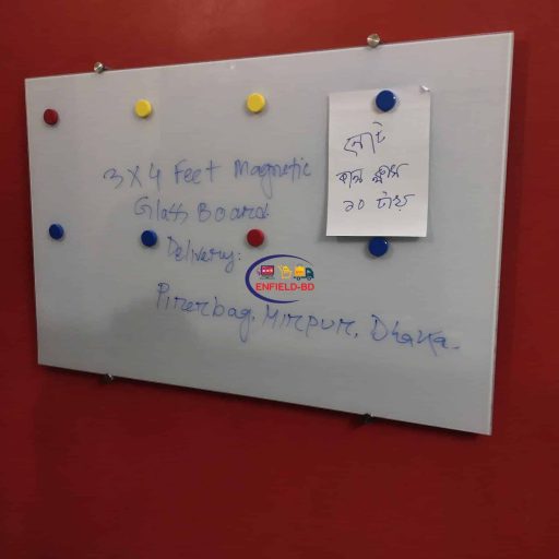 6 × 1 Feet Magnetic Glass Whiteboard Ultra White Frameless Dry-Erase with installation Magnetic Glass Whiteboard