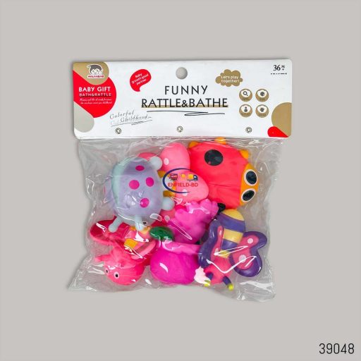 eNField-BD.COM 6Pcs Squeaky Honey Bee Bath Toys for Kids Toys