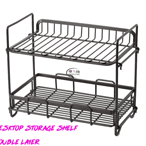 Tools & Home Improvement DESKTOP STORAGE SHELF Double Layer Spice Rack Iron Rack Enfield-bd.com