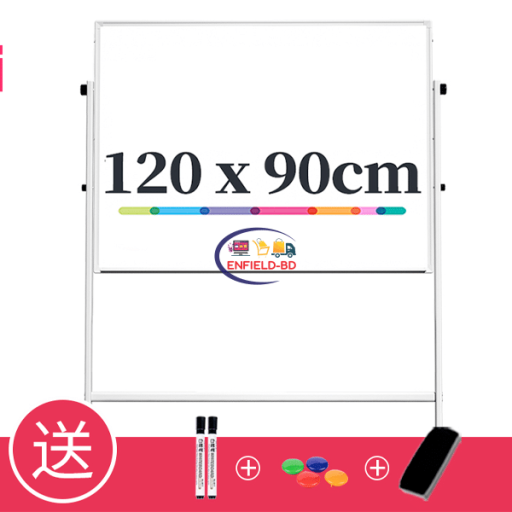 Foreign Whiteboard with Stand Double Sided Magnetic Whiteboard With Stand 36×48″ 3×4 Feet Mobile With 4 Wheel Reversible Enfield-bd.com