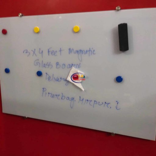 5.5 × 6 Feet Magnetic Glass Whiteboard Ultra White Frameless Dry-Erase with installation Magnetic Glass Whiteboard