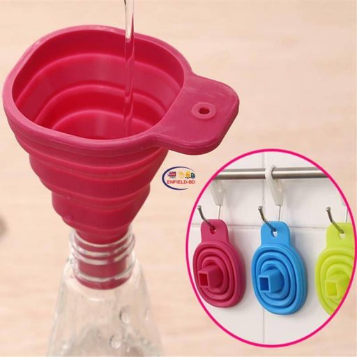 Enfield-bd.com Home & Living High Quality 1pc New Mini Silicone Gel Foldable Collapsible Style Funnel Hopper Kitchen cooking tools