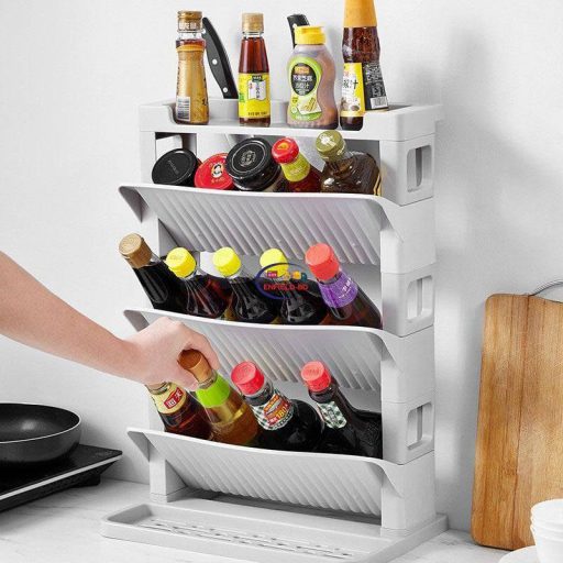 Enfield-bd.com Home & Living Kitchen 3 Tier Storage Rack 3-Layer Plastic Storage Rack Kitchen Shelf Display Stand