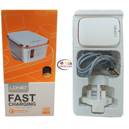Gadget Home & Living LDNIO A1204Q Fast Charger QC 3.0 with Data Cable Enfield-bd.com