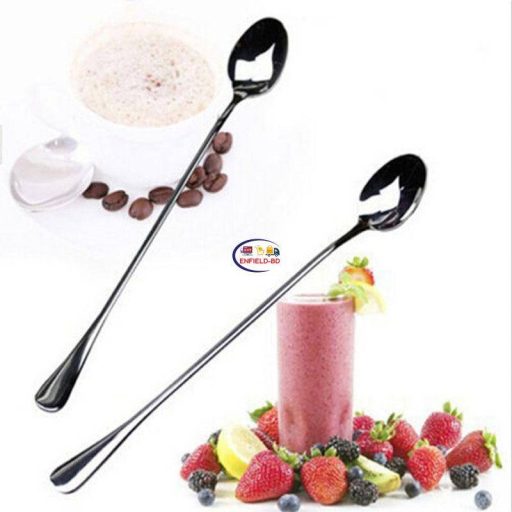 Enfield-bd.com Home & Living Long Handle Stainless Steel Spoons Flatware High Quality 1 Pieces High Quality Ice Cream Tea Coffee Handled