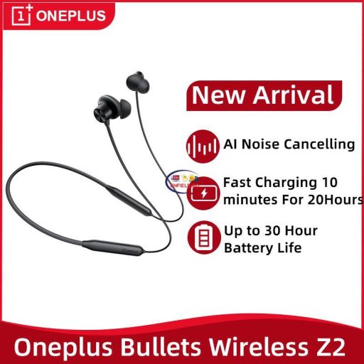 Enfield-bd.com Home & Living OnePlus Bullets Wireless Z2 Global Version Earphone AI Noise Cancelling Wireless Heahphone 30 Hours Battery Life IP55 waterproof