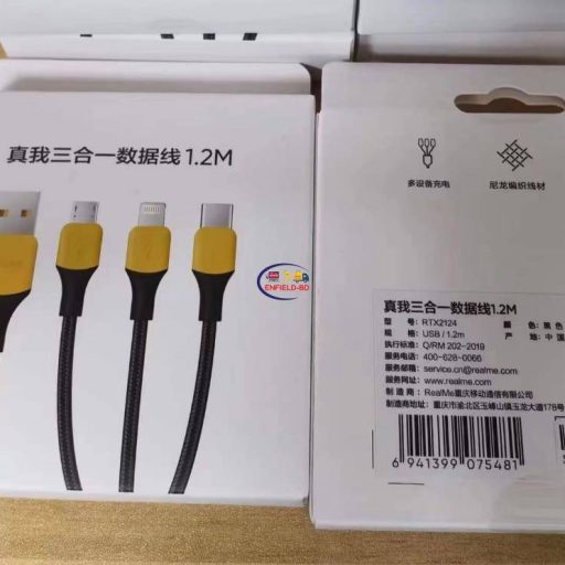 Enfield-bd.com Gadget Original Realme 3-in-1 USB Cable 1.5M RTX2124 (P51-10)
