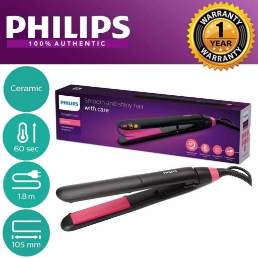 Enfield-bd.com Cooling & Heating Styling Products Philips BHS375 Hair Straightener Fast Heat Up Ceramic Plates Flat Iron Digital Display Professional Straightening Hair Curlers