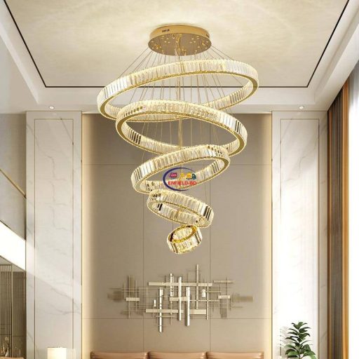 Enfield-bd.com Tools & Home Improvement Tools & Machinary Postmodern Lustre Crystal Chandelier LED Dimmable Pendant Lighting Steel Drop Light Stairs Hanging Lamp Fixtures LED Luminaria