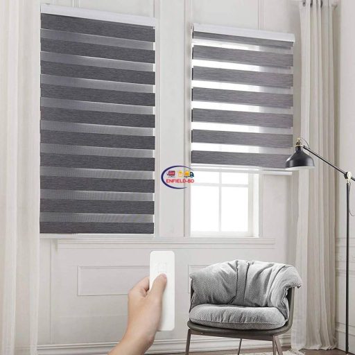 Enfield-bd.com Home & Living Roll Curtains Automatic Electric Window Zebra Roller Blinds Shades Motorized Remote Control Roller Blind Day Night