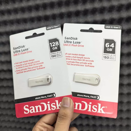 Sandisk 64GB Ultra Luxe USB 3.2 Metal Silver Pen Drive (1)
