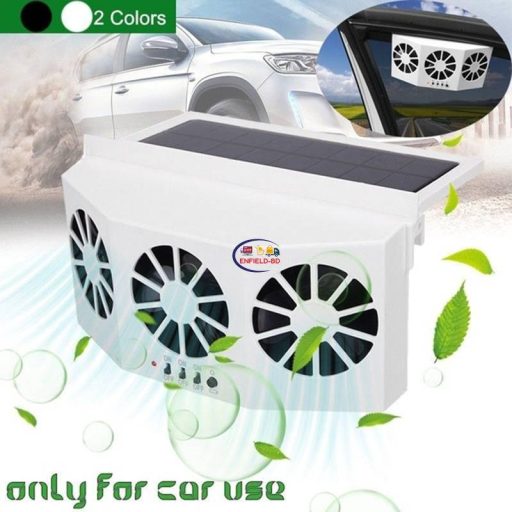 Enfield-bd.com Bike & Car Home & Living Solar/USB Dual Charging Car Fan Vehicle Cooling Tool Vehicle Air Circulation Smoke Exhaust Fan Car Ventilation Fan