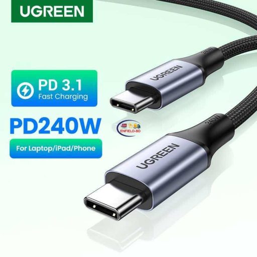 Enfield-bd.com Gadget UGREEN 240W USB Type C Cable Power Line PD3.1 for PS5 Nintendo Switch Galaxy S22 MacBook Blazing-Fast Charging Cable 48V5A USB C