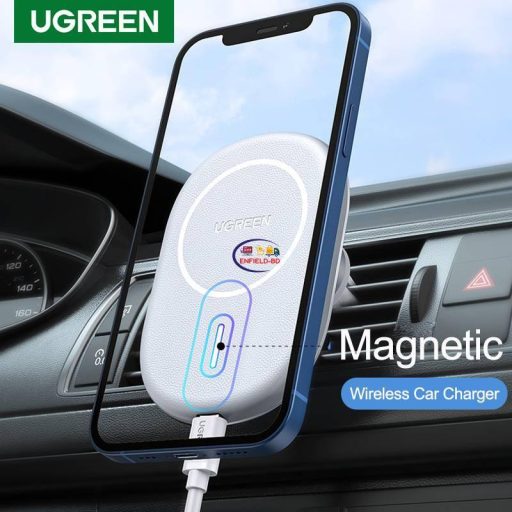 Enfield-bd.com Gadget Ugreen 15W Magnetic Wireless Car Charger iPhone 13 12 Pro Max Wireless Fast Charging Magnet Mount Holder Air Vent Car Stand