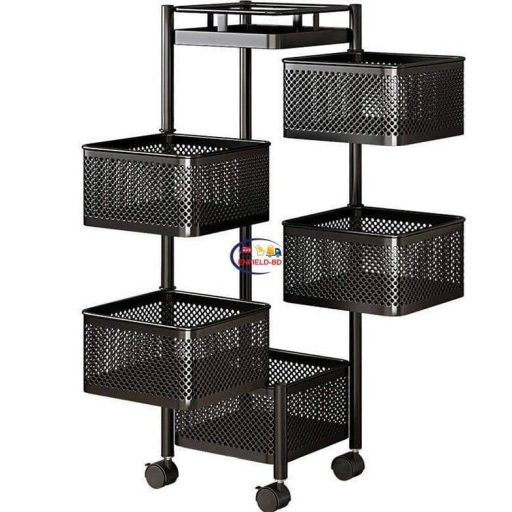 Wide Type Trolley Kitchen Rack High Capacity Storage Cart Bangladesh