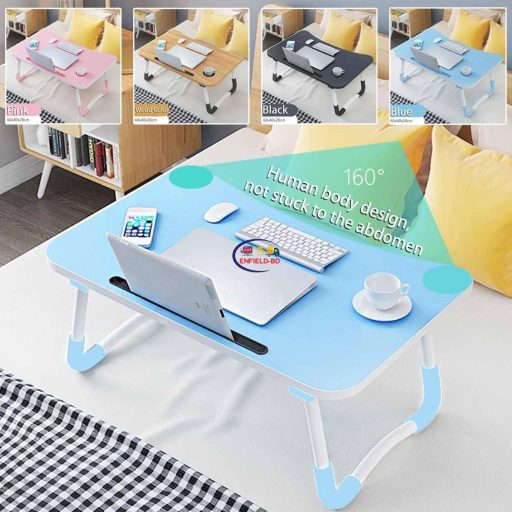 Enfield-bd.com Computers Laptops & Notebooks Gaming Laptops Macbook Wooden Foldable Computer Desk Folding Laptop Stand Holder Portable Study Table Desk for Bed Sofa Tea Serving Table Stand