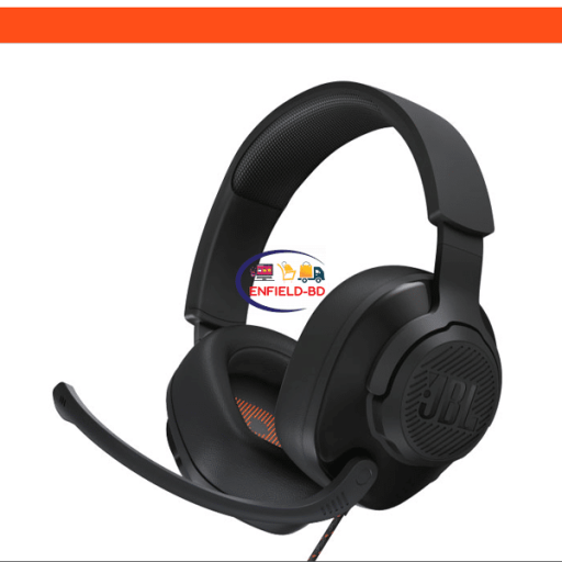 Earphones / Headset Wireless Earbuds JBL Quantum 200 Wired Over-ear Gaming Headset With Mic | Black Enfield-bd.com